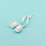 925 Sterling Silver Long Tassel Earrings Geometric Charm Party Jewelry