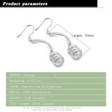925 Sterling Silver Long Tassel Earrings Geometric Charm Party Jewelry