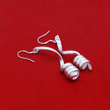 925 Sterling Silver Long Tassel Earrings Geometric Charm Party Jewelry