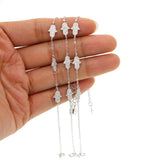 925 Silver Fatima Hand Hamsa Charm Link Chain Bracelet Women Wedding Jewelry