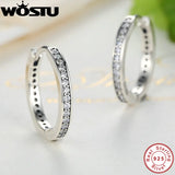 925 Sterling Silver Eternity Hoop Earrings with CZ for Women