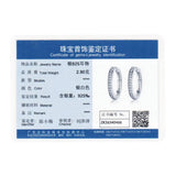 925 Sterling Silver Eternity Hoop Earrings with CZ for Women