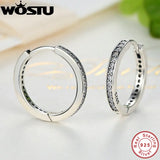 925 Sterling Silver Eternity Hoop Earrings with CZ for Women