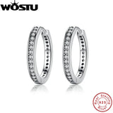 925 Sterling Silver Eternity Hoop Earrings with CZ for Women