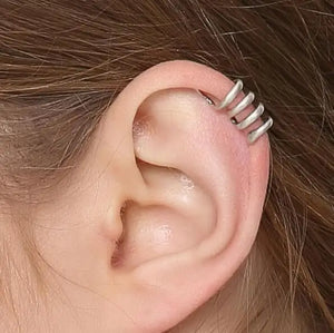 925 Sterling Silver Snake Clip Earrings Punk Rock Jewelry