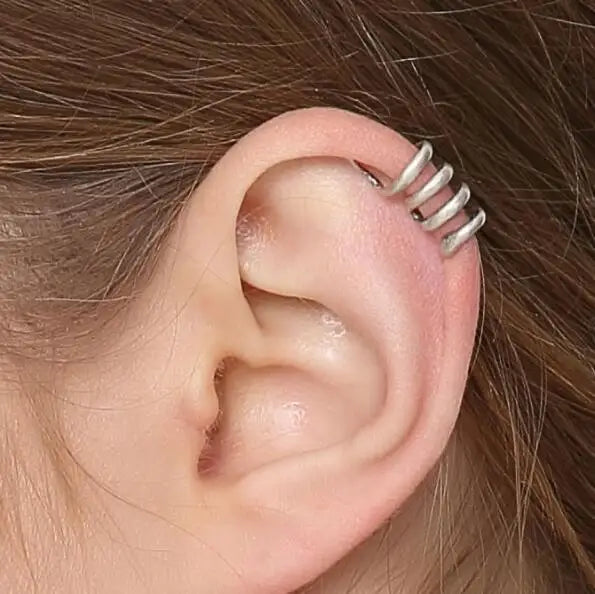 925 Sterling Silver Snake Clip Earrings Punk Rock Jewelry