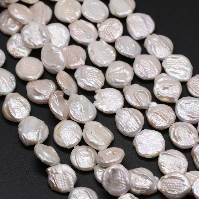 100% Natural Freshwater Baroque Pearl Button Beads for Jewelry Making