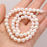 Natural Freshwater Pearl Bead Round Beaded Jewelry Making