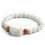 Natural Green Jadeite Pixiu Beads Bracelet