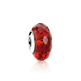 S925 Sterling Silver Glass Beads Purple Red Yellow Green Pink DIY Bracelet