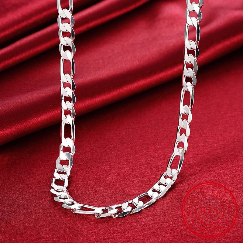 10MM 20'' 24'' Men Necklace 925 Silver Chain Necklaces For Male Jewelry