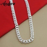 10MM 20''24'' 50cm 60cm Men Necklace 925 Silver Link Chain Necklaces