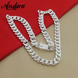 10MM 20''24'' 50cm 60cm Men Necklace 925 Silver Link Chain Necklaces