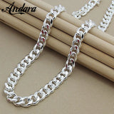 10MM 20''24'' 50cm 60cm Men Necklace 925 Silver Link Chain Necklaces