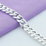 10MM Sterling Silver Link Chain Bracelet Men
