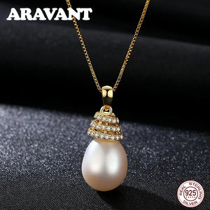 10MM Freshwater Pearl Pendant Necklace 3 Colors Pearl Jewelry