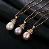 10MM Freshwater Pearl Pendant Necklace 3 Colors Pearl Jewelry