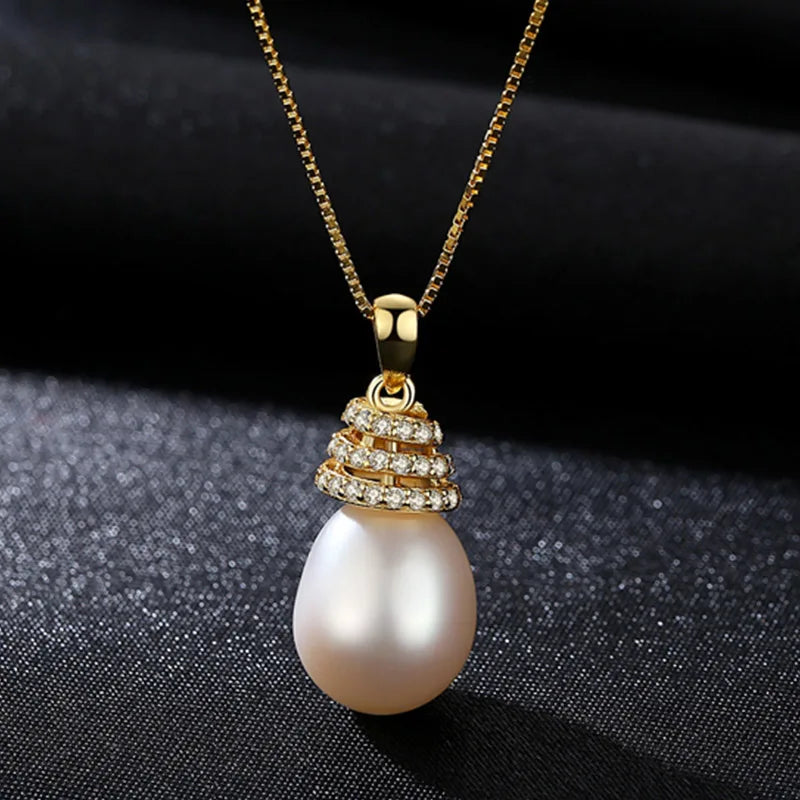 10MM Freshwater Pearl Pendant Necklace 3 Colors Pearl Jewelry