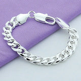 Men's Silver 925 Chain Link Bracelet Classic Jewelry