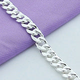 925 Silver Men's Chain Link Bracelet Classic Style