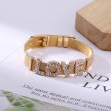 10mm Mesh Bracelet With LOVE Charm Beads - DIY Jewelry Gift