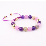 Natural Stone Purple Jade Beads Macrame Bracelet Women