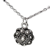 Tibetan Silver-Zinc Alloy Flower Metal Bead Pendant