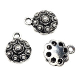 Tibetan Silver-Zinc Alloy Flower Metal Bead Pendant