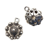 Tibetan Silver-Zinc Alloy Flower Metal Bead Pendant