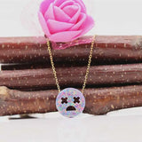 12mm Synthetic Fire Opal 925 Silver Necklace Opal Emoticons Shape