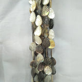 12x16mm Sea Shell Carving Leaves Mother of Pearl Beads 15''
