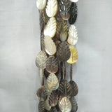 12x16mm Sea Shell Carving Leaves Mother of Pearl Beads 15''