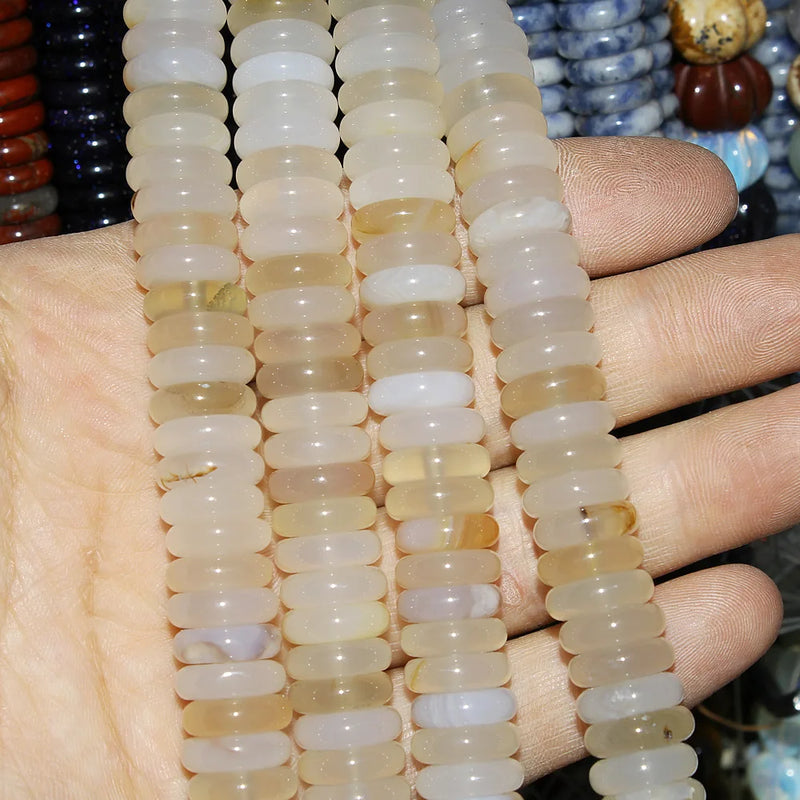 12x4mm Natural Stone Spacer Beads Strand for DIY Jewelry