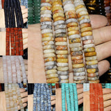 12x4mm Natural Stone Spacer Beads Strand for DIY Jewelry