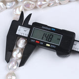 14-15mm Natural Freshwater Coin Shape Loose Pearl Strands