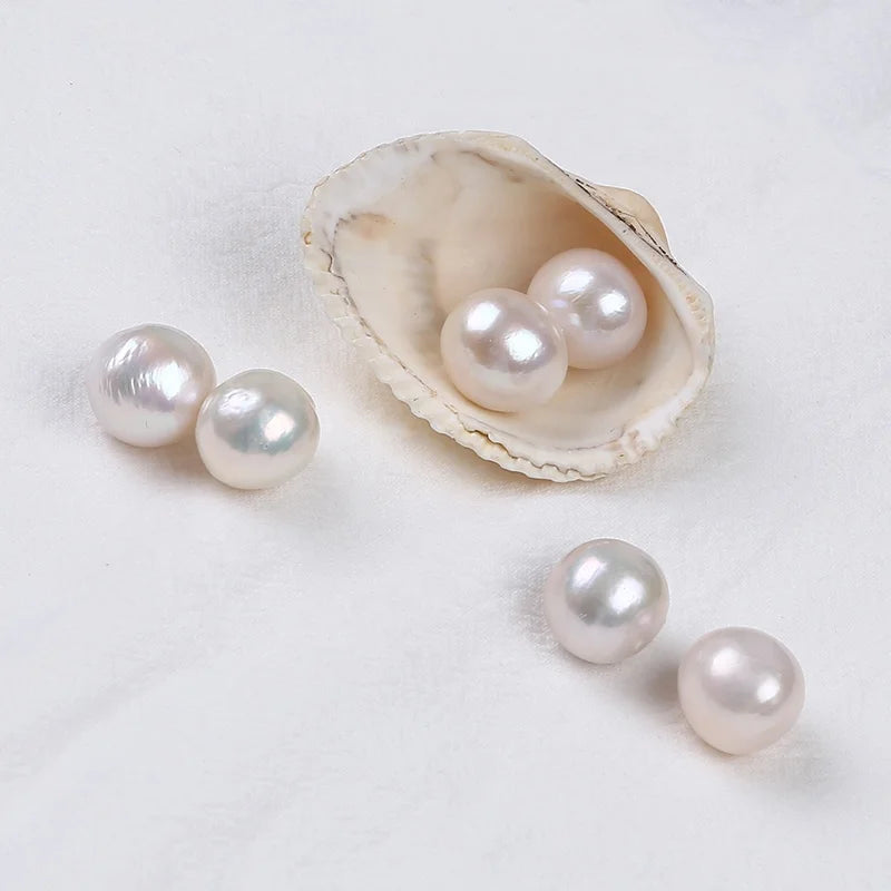 14-15mm Natural Freshwater Round Shape Loose Pearls Beads