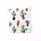 Cactus Cotton Linen Storage Bag Tea/candy/key Package Drawstring Bag