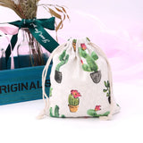 Cactus Cotton Linen Storage Bag Tea/candy/key Package Drawstring Bag