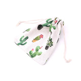Cactus Cotton Linen Storage Bag Tea/candy/key Package Drawstring Bag