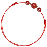 14K Plated Silver Beads Red String Anklet Natural Cinnabar Anklets