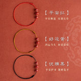 14K Plated Silver Beads Red String Anklet Natural Cinnabar Anklets