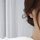 14K Real Firework Shape Pearl Stud Earrings for Women
