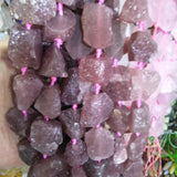 Natural Strawberry Quartz Stone Beads 16-25mm Irregular Shape Loose Beads