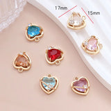 Heart Crystal Rhinestone Necklace Pendants 20pcs