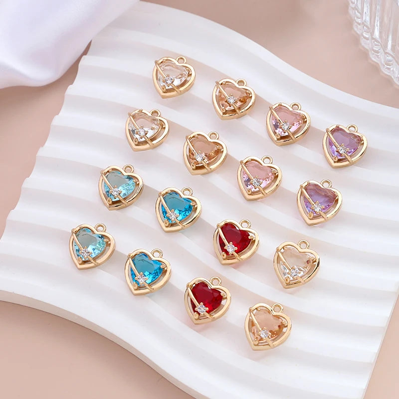 Heart Crystal Rhinestone Necklace Pendants 20pcs