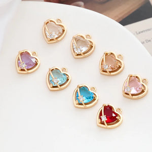 Heart Crystal Rhinestone Necklace Pendants 20pcs