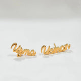 18K Stainless Steel Name Letter Earrings for Women