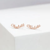 18K Stainless Steel Name Letter Earrings for Women