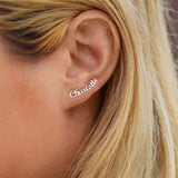 18K Stainless Steel Name Letter Earrings for Women