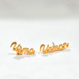 18K Stainless Steel Name Letter Earrings for Women